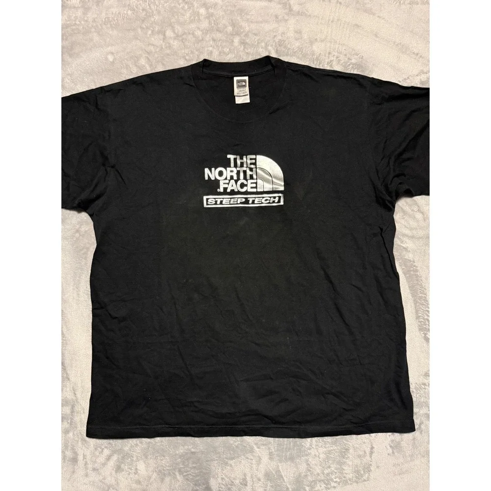 The North Face T-Shirt Mens XXL Black Steep Tech Graphic Logo Short Sleeve Tee